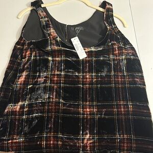 J Crew Festive Velvet Plaid Tank​